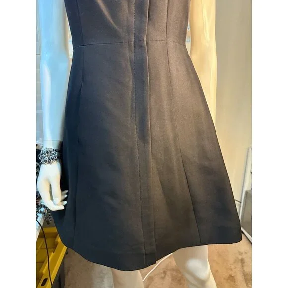 Halston Heritage Fit & Flare Cap Sleeve Black Dress Size 2 MSRP $425 NWT